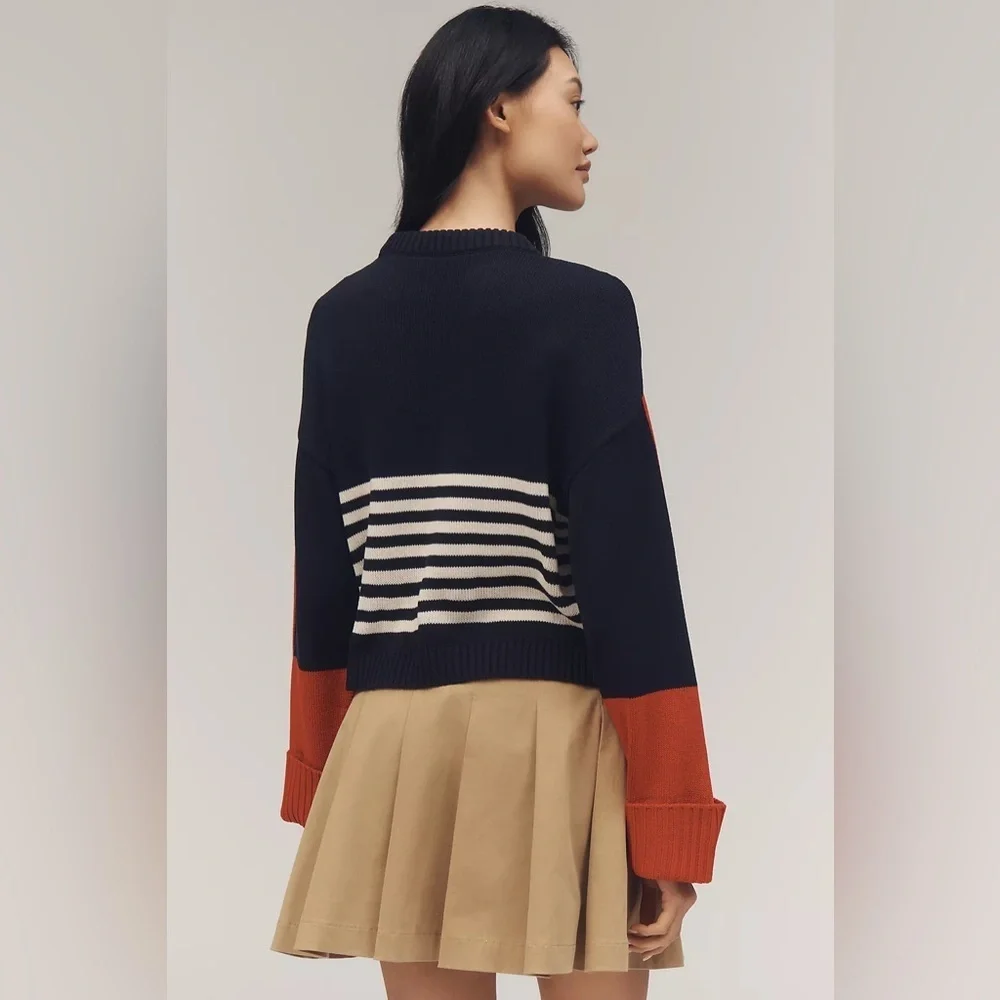 NWT Maeve Sporty Crew-Neck Pullover Sweater - Picture 3 of 7